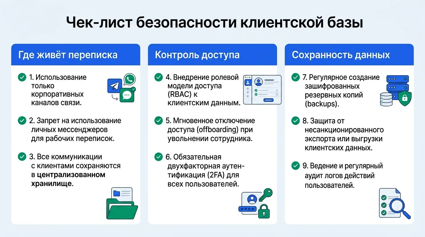Чек-лист безопасности клиентской базы: 12 пунктов