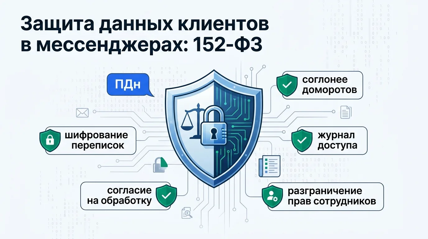 Защита данных клиентов в мессенджерах: 152-ФЗ