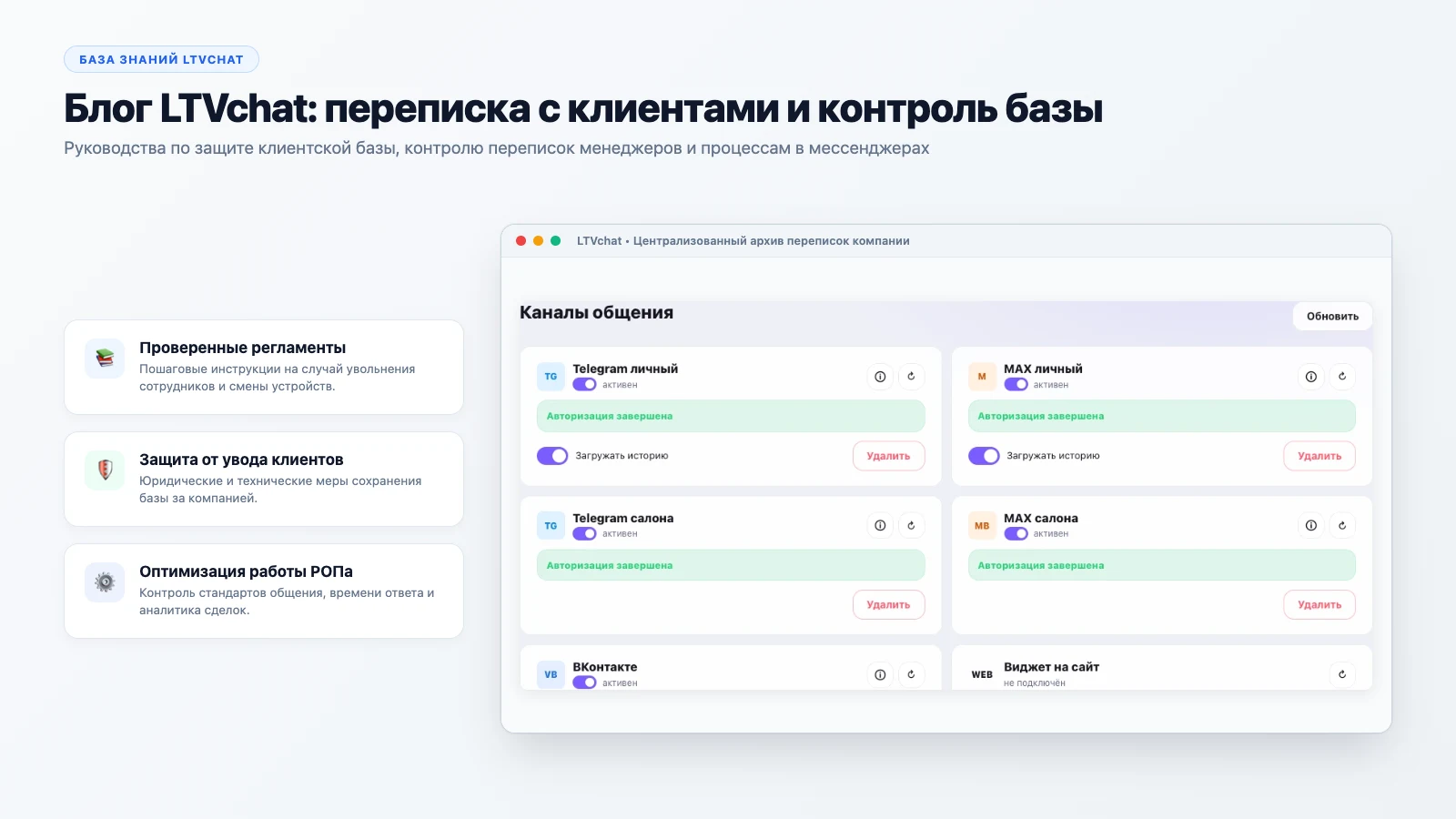Блог LTVchat: переписка с клиентами и контроль базы